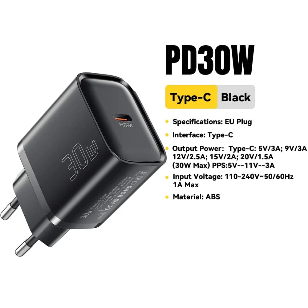 30W Mini USB-C PD hurtiglader