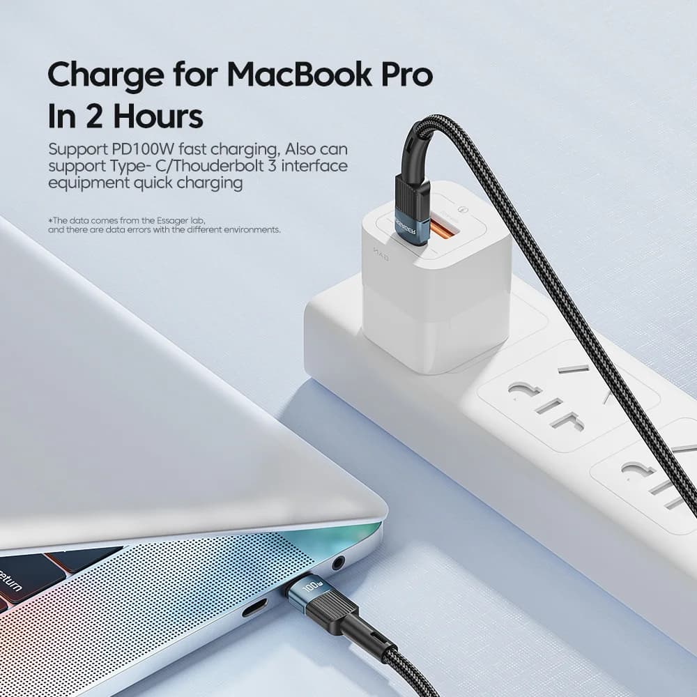 100W USB-C til USB-C hurtigladekabel 3m