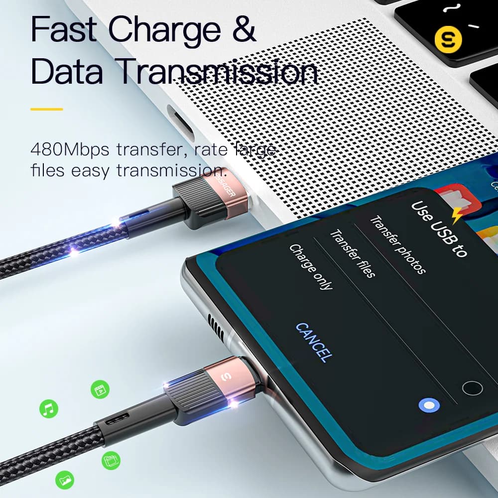 7A USB-C hurtigladekabel 66W