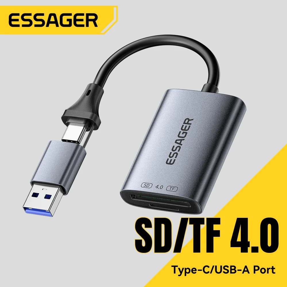 2-i-1 USB 4.0 SD/TF-kortleser høy hastighet