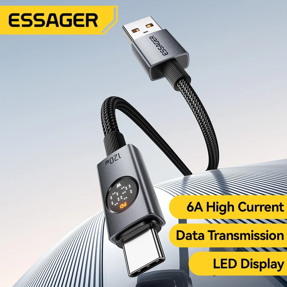 120W 6A USB-A til USB-C lynladerkabel