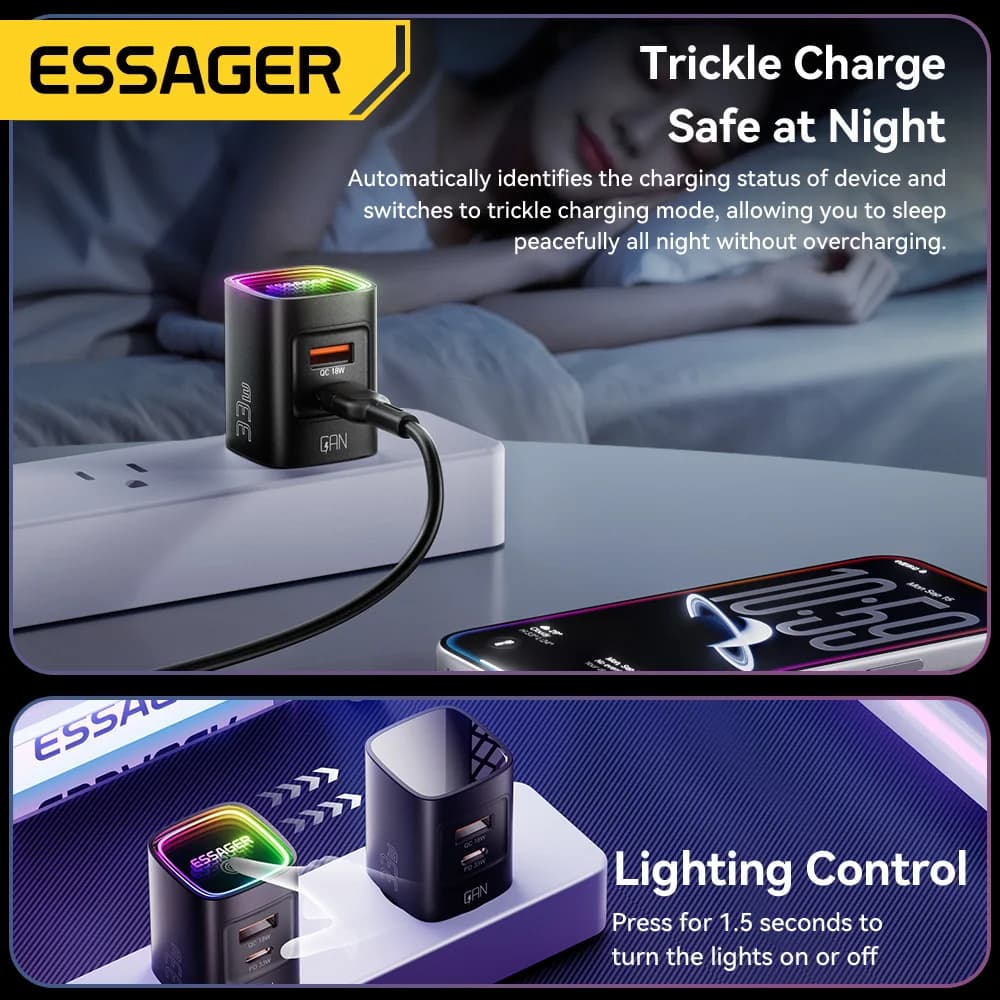 33W GaN USB-C PD Bærbar Lader