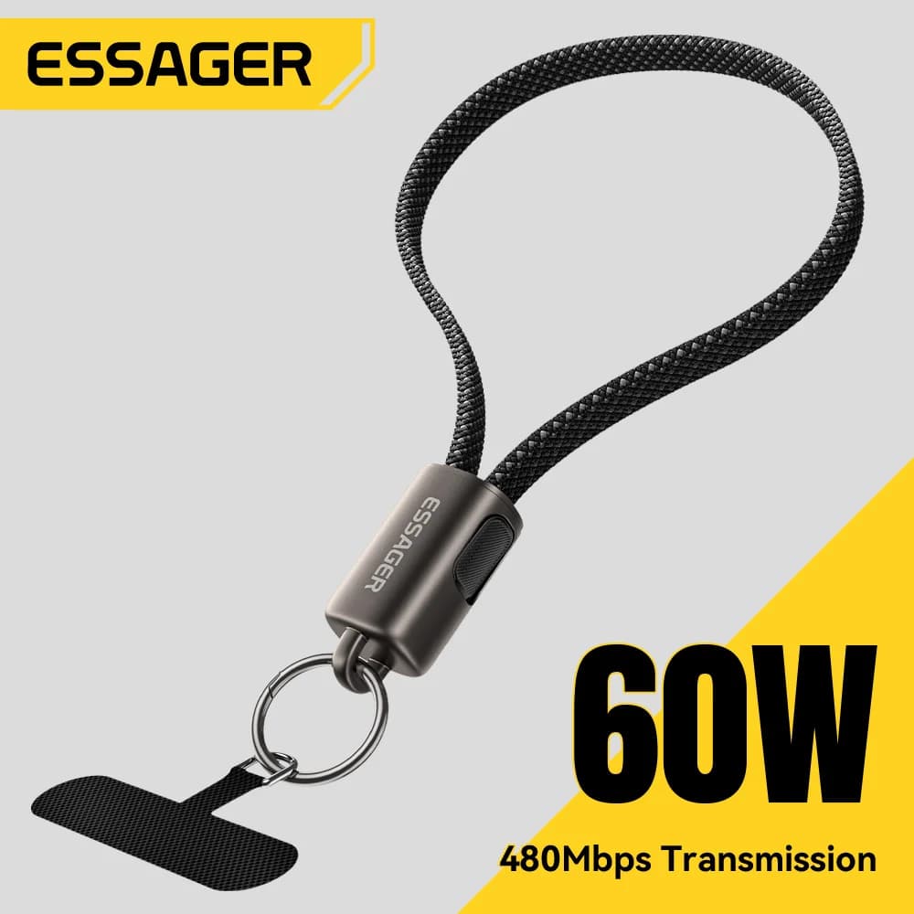 60W USB-C til Lightning Lanyard Kabel med Hurtiglading