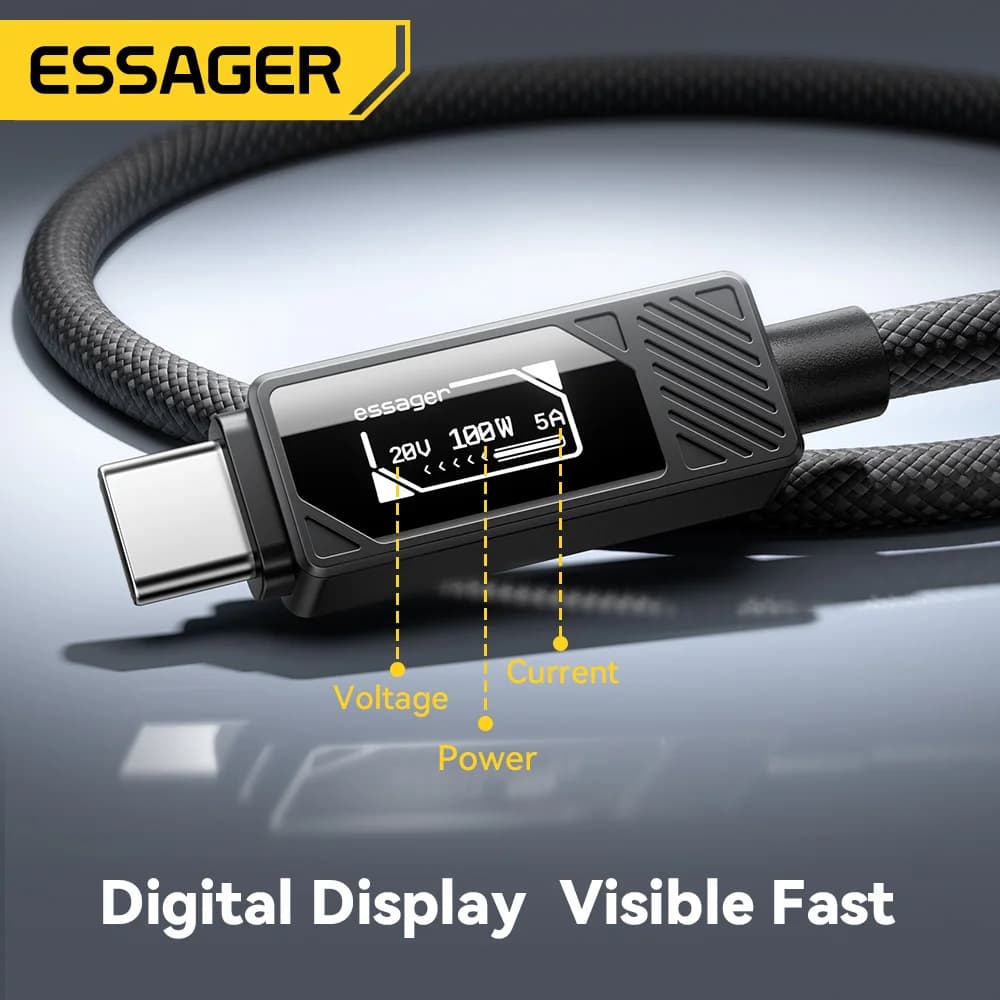 100W USB-C-kabel med digital display PD-lading