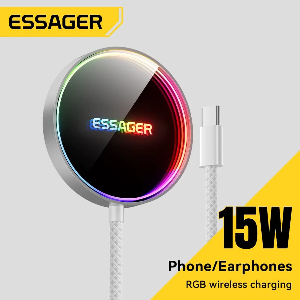 15W Magnetisk RGB Trådløs Lader for iPhone