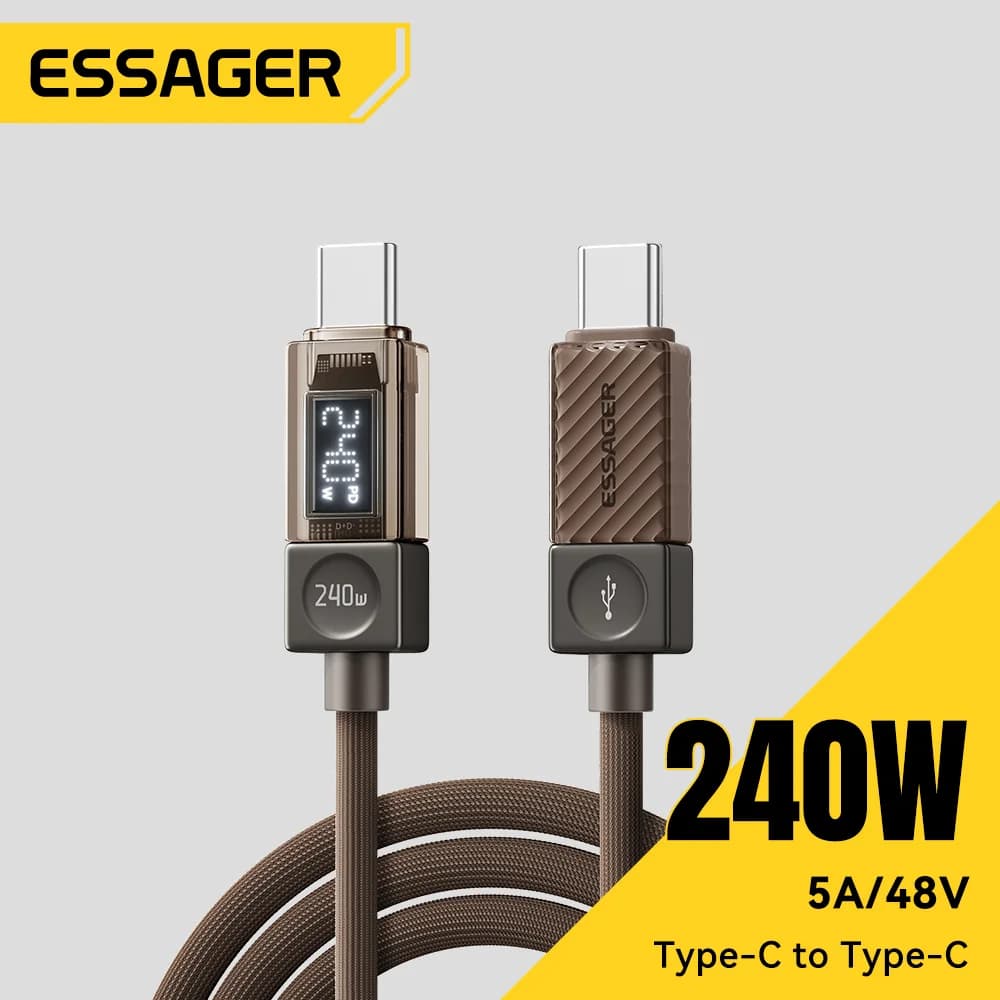 240W USB-C-kabel med LED-skjerm og 100W PD 3.1