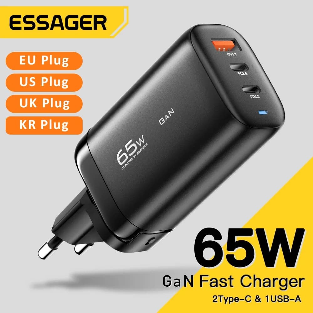 65W GaN USB-C Laderegulator for Laptop, PPS