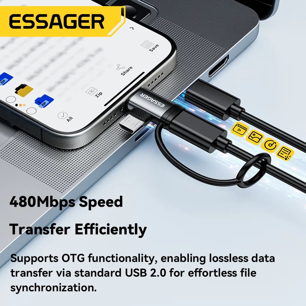 2-i-1 adapter for Lightning og Micro USB