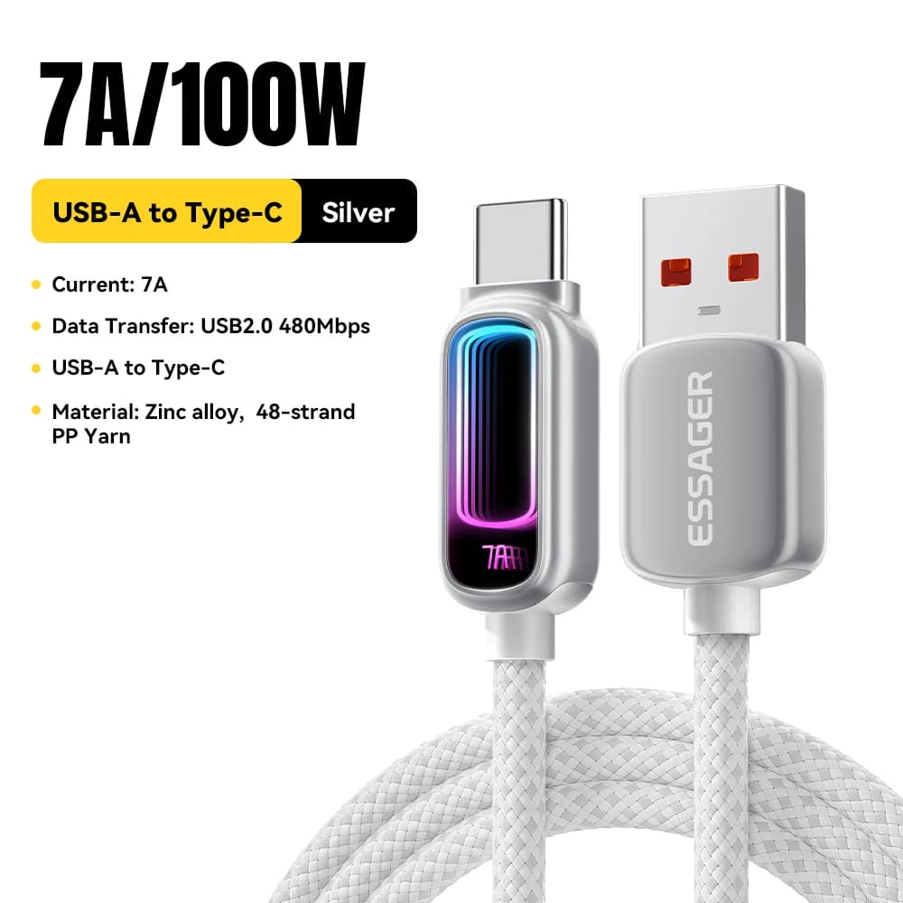 7A 100W PD hurtigladekabel USB-C