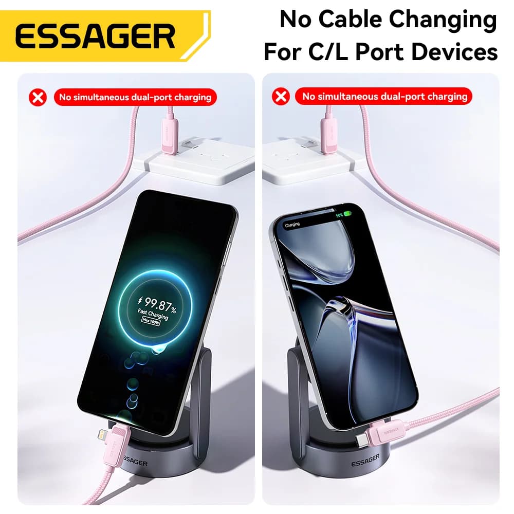 2-i-1 60W USB-C til Lightning hurtigladekabel