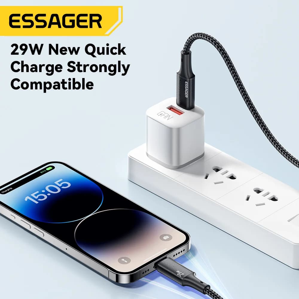 29W USB-C til Lightning hurtiglade- og datakabel