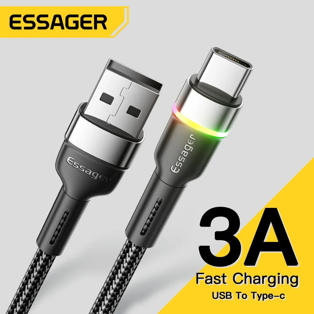 3A USB-A til USB-C hurtigladekabel