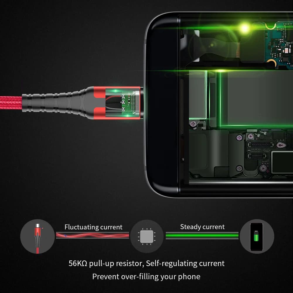 LED Micro USB hurtigladekabel, 2M/3M