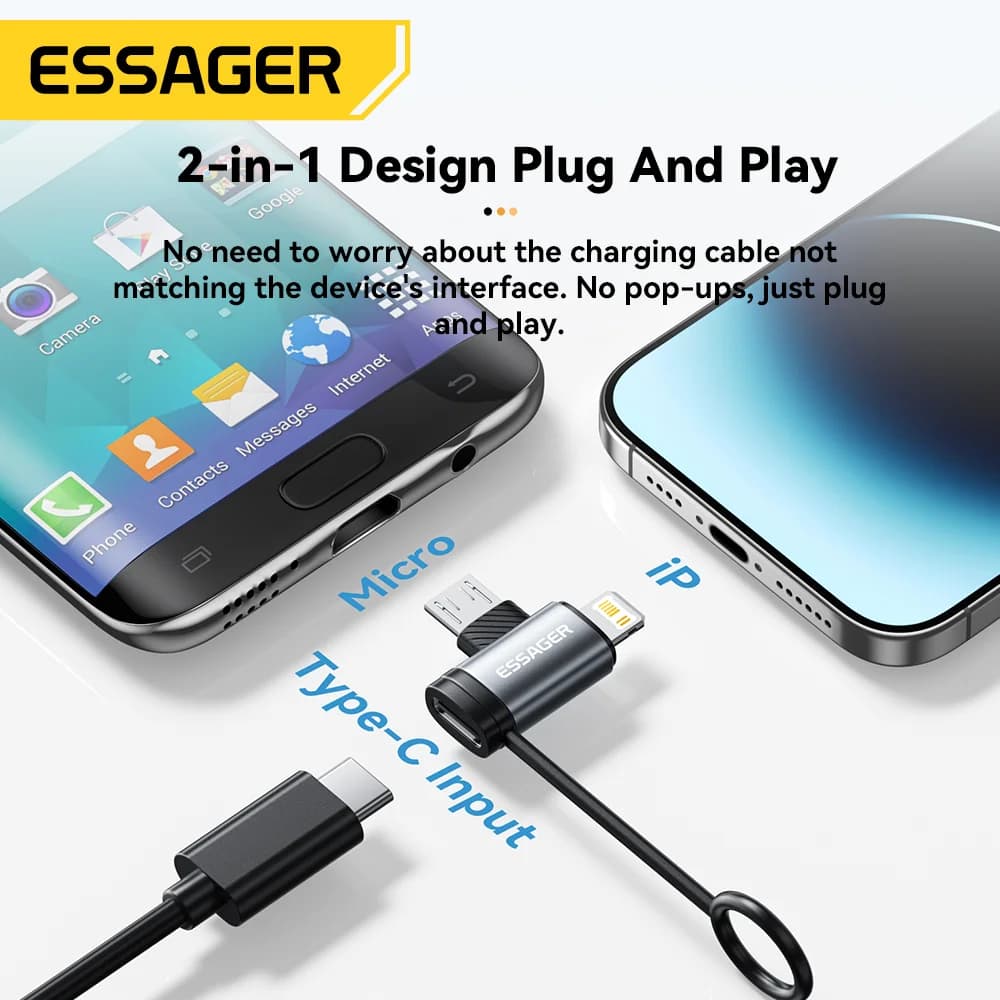 2-i-1 adapter for Lightning og Micro USB