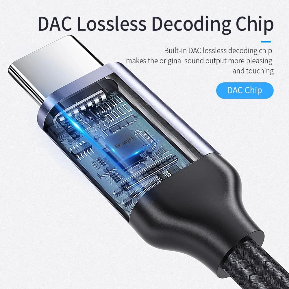 USB-C til 3,5mm Hodetelefon Adapter