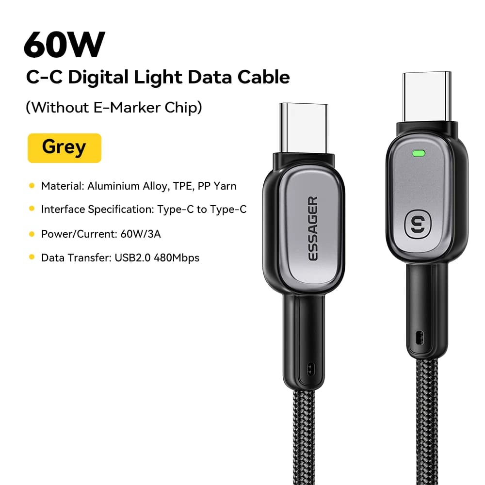 LED 100W USB-C til USB-C-kabel, 5A PD hurtiglading
