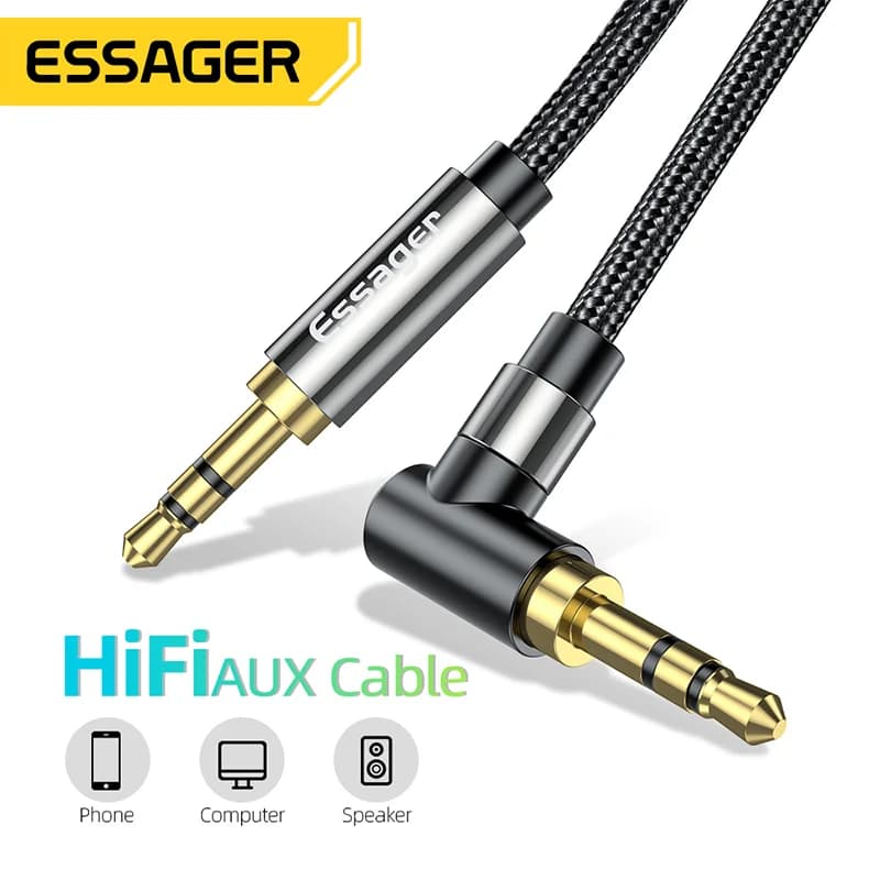 Hi-Fi Aux-lydkabel med 3,5 mm jack for høyttalere