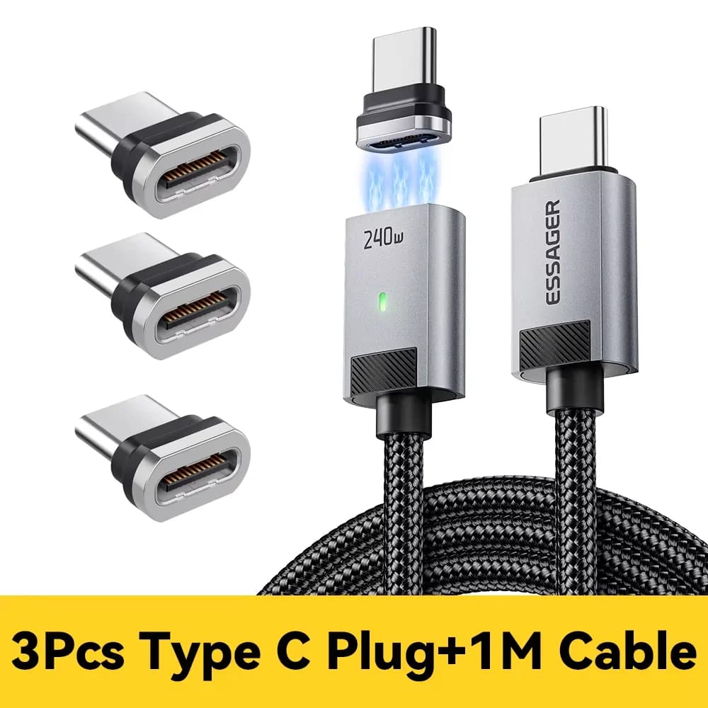 240W magnetisk USB-C til USB-C ladekabel