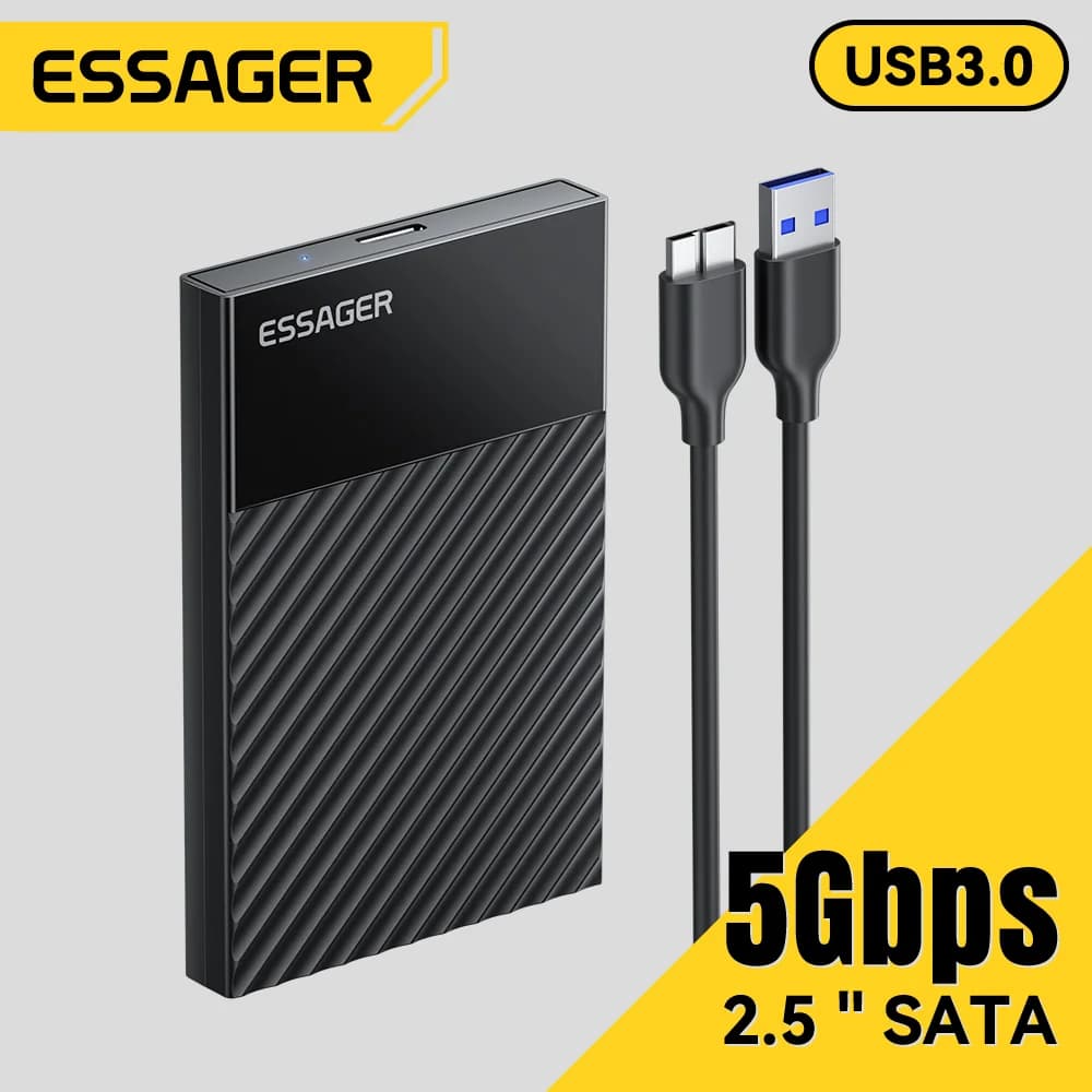 2,5-tommers USB 3.0 SATA SSD/HDD-kabinett