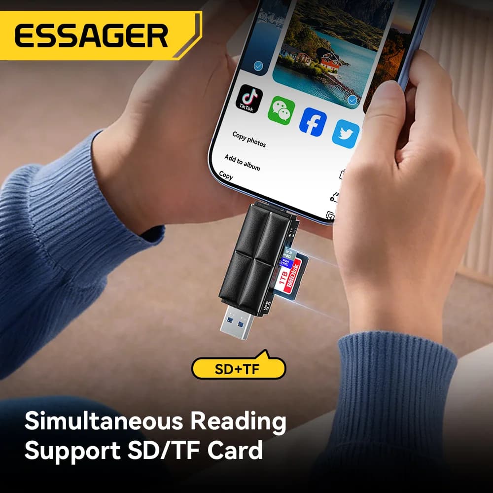 USB 3.0 og Type-C SD/Micro SD-kortleser