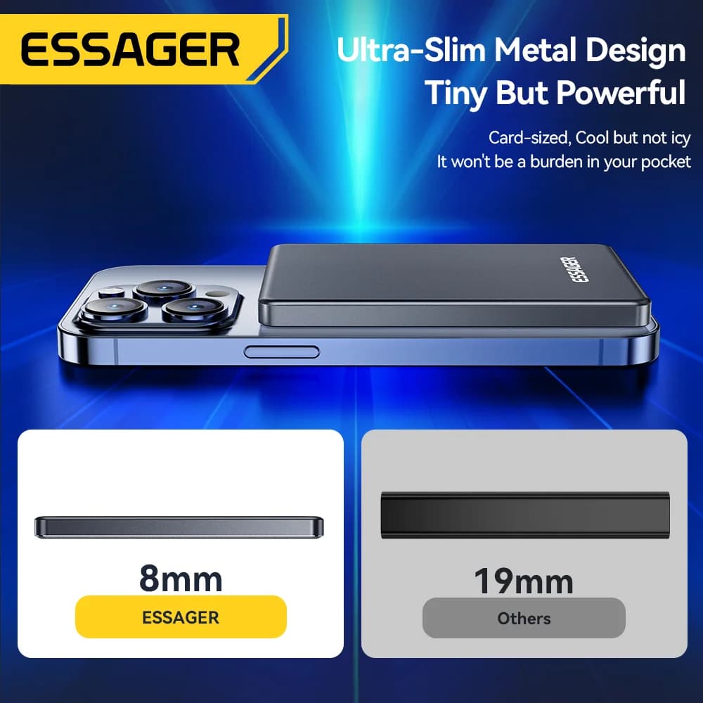 5000mAh Magnetisk Trådløs Powerbank 20W