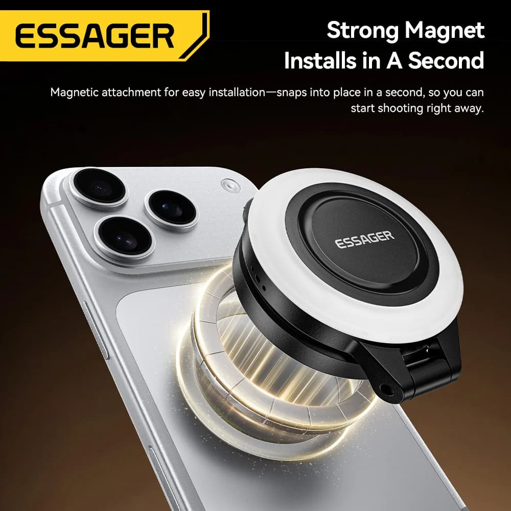 Liten magnetisk fyllelys for smarttelefon, 3 moduser