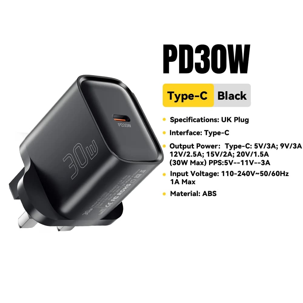 30W Mini USB-C PD hurtiglader