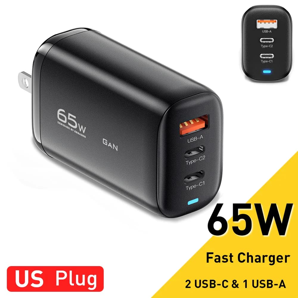 65W GaN USB-C Laderegulator for Laptop, PPS