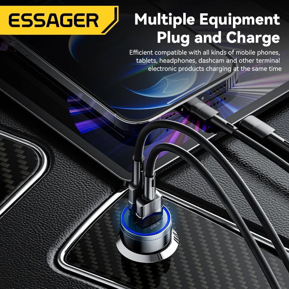 54W USB-C bil-lader, 5A hurtiglading