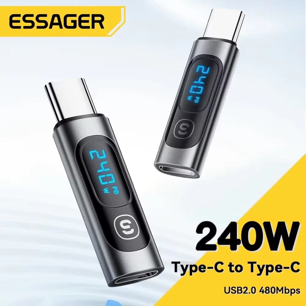 USB-C til USB-C OTG-adapter med digital skjerm
