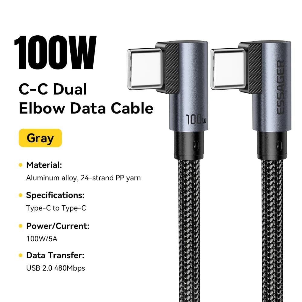 Albu 100W USB-C til USB-C hurtigladingskabel
