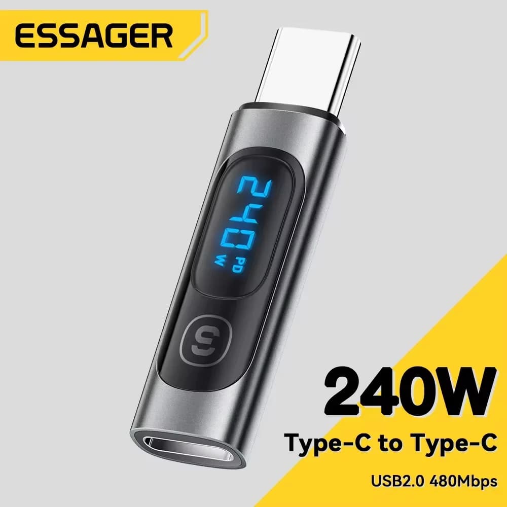 USB-C til USB-C OTG-adapter med digital skjerm