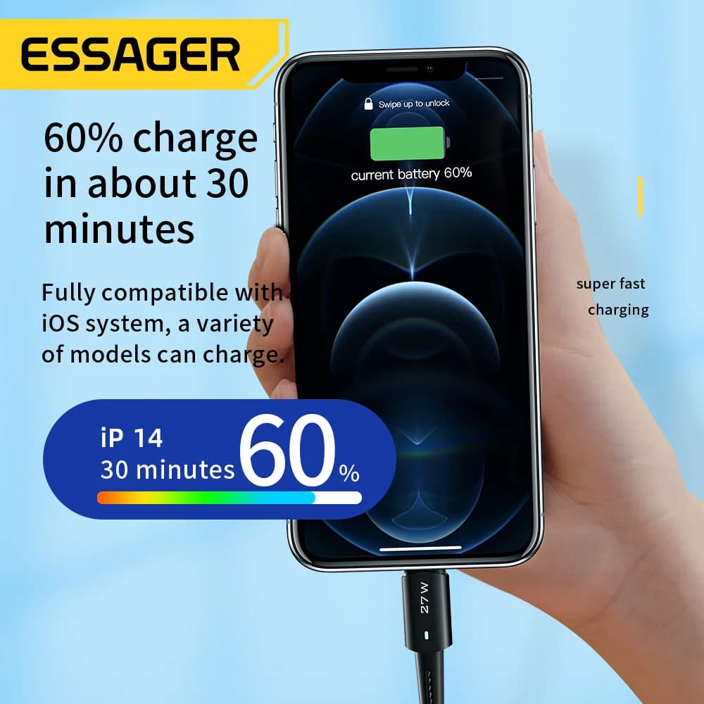 20W USB-C til Lightning hurtigladekabel