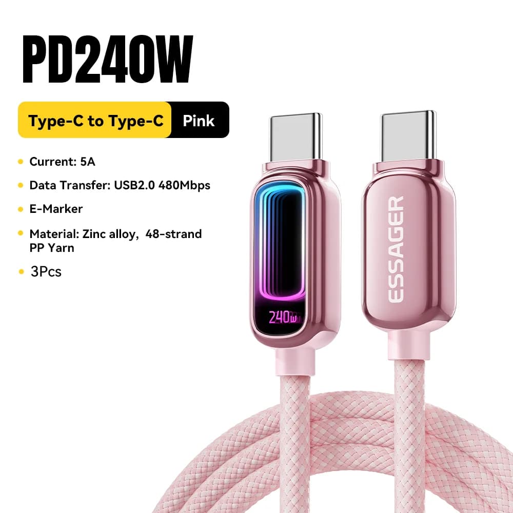 240W E-Marker USB-C til USB-C PD 3.1 Kabel