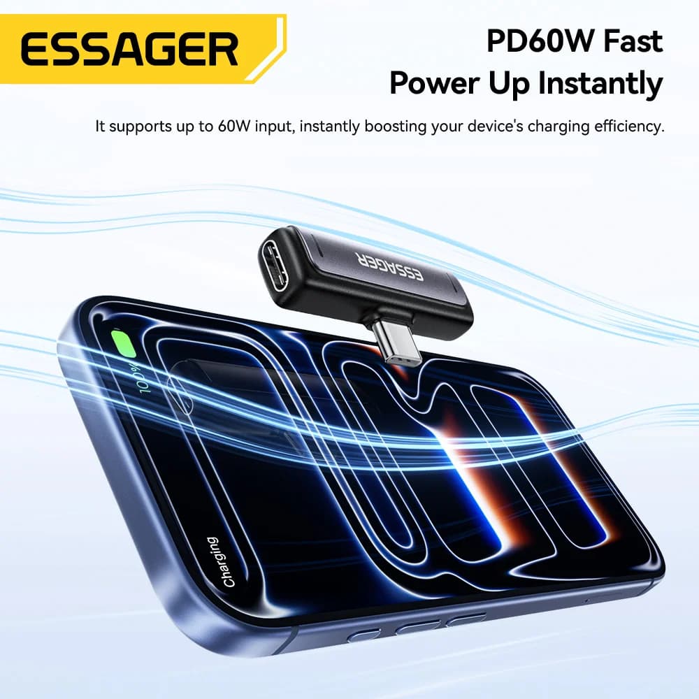 USB-C til 3,5 mm lydkabel og ladeadapter