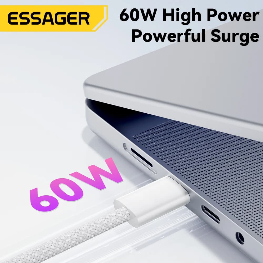 60W USB-C til USB-C hurtiglade- og datakabel