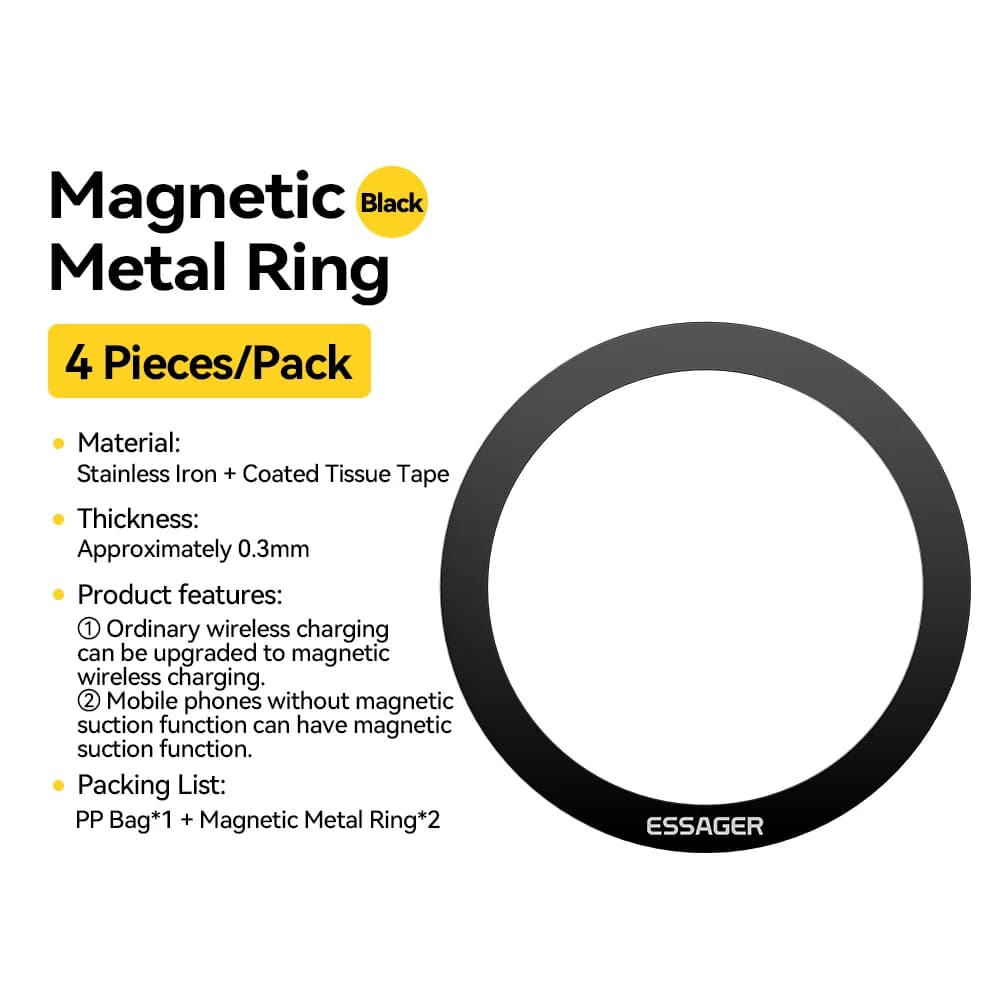 Universell magnetisk metallring for trådløs lading