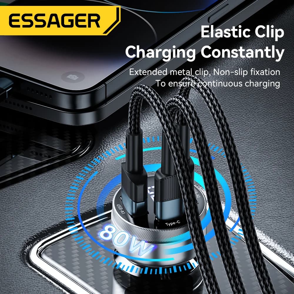 80W Bilader med dobbel USB-C PD