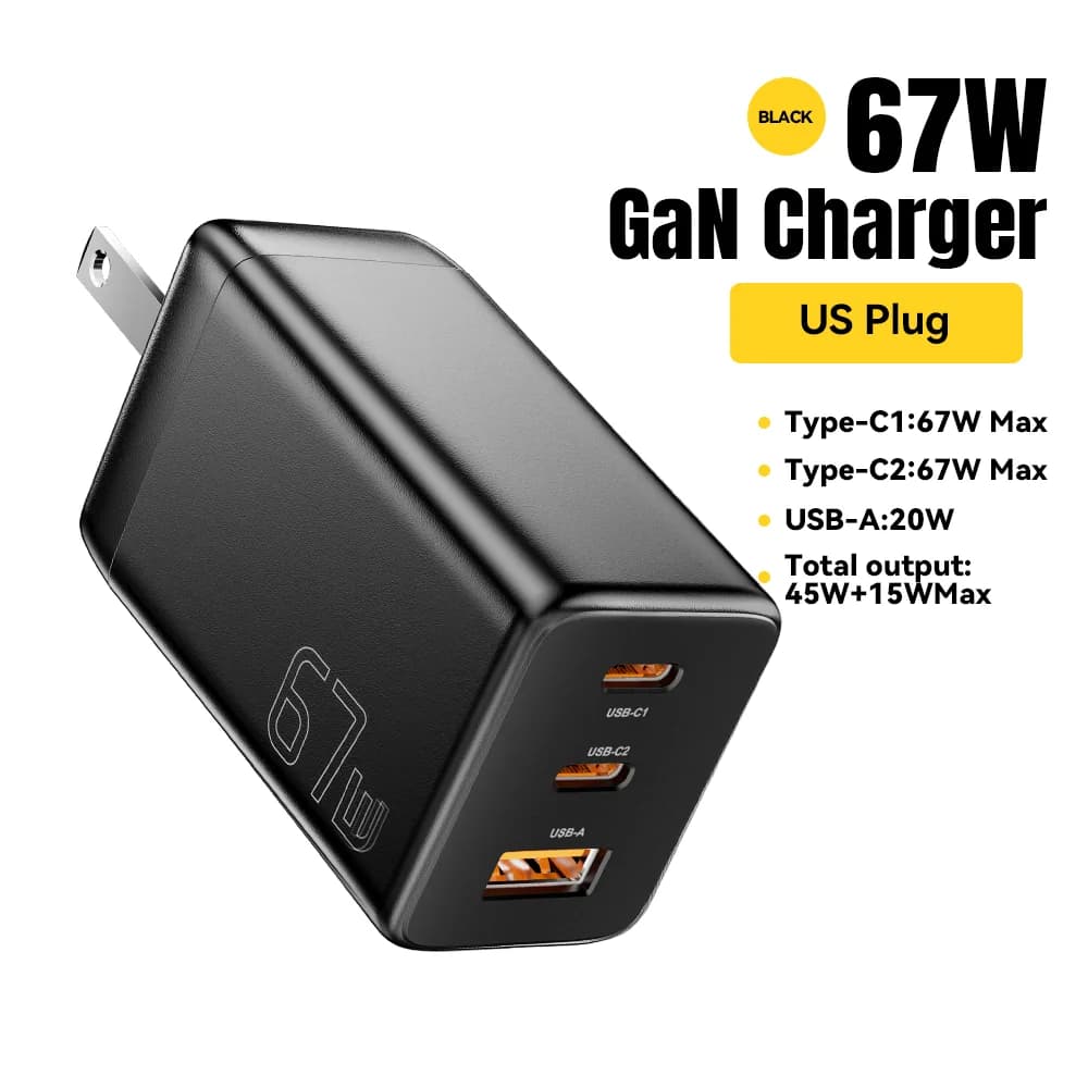67W GaN USB Type-C hurtiglader med PPS-støtte