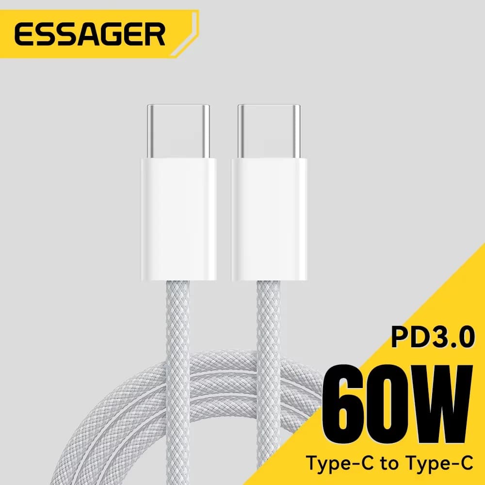 60W USB-C til USB-C hurtiglade- og datakabel