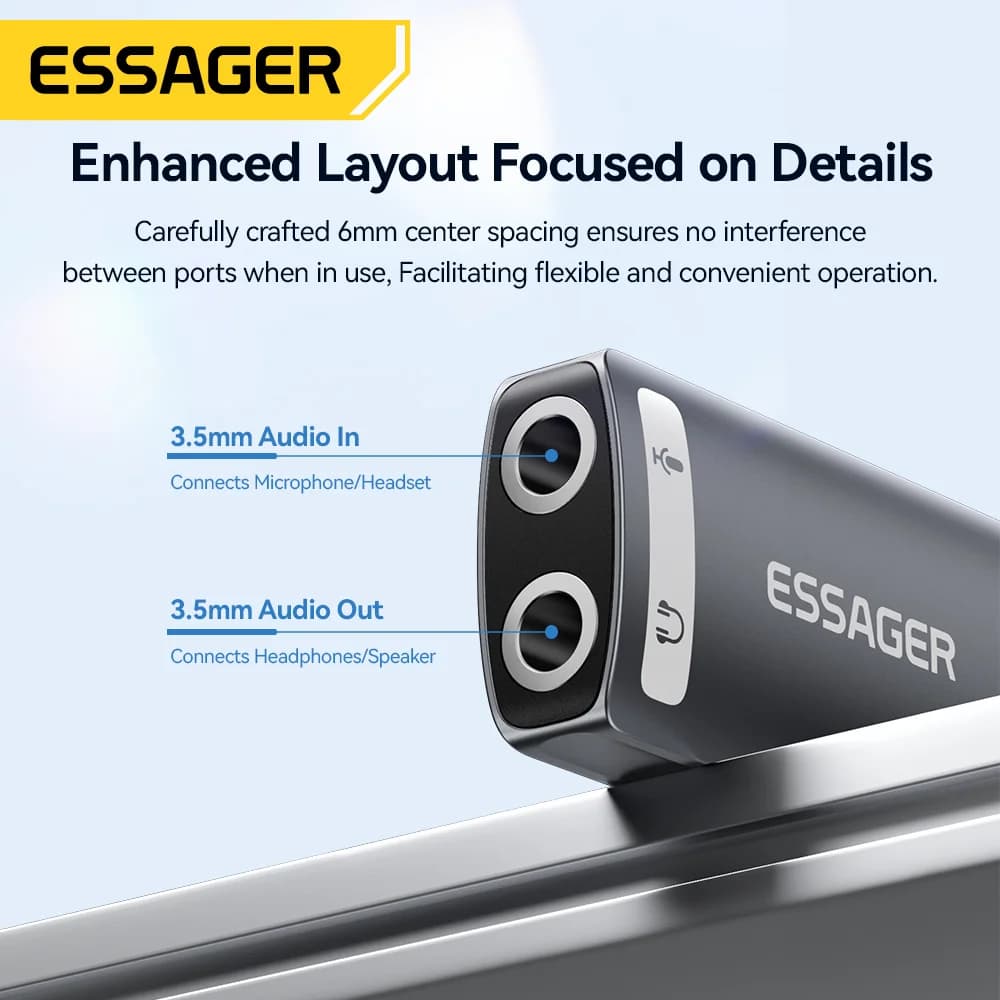 Eksternt USB lydkort med 3,5mm lydadapter