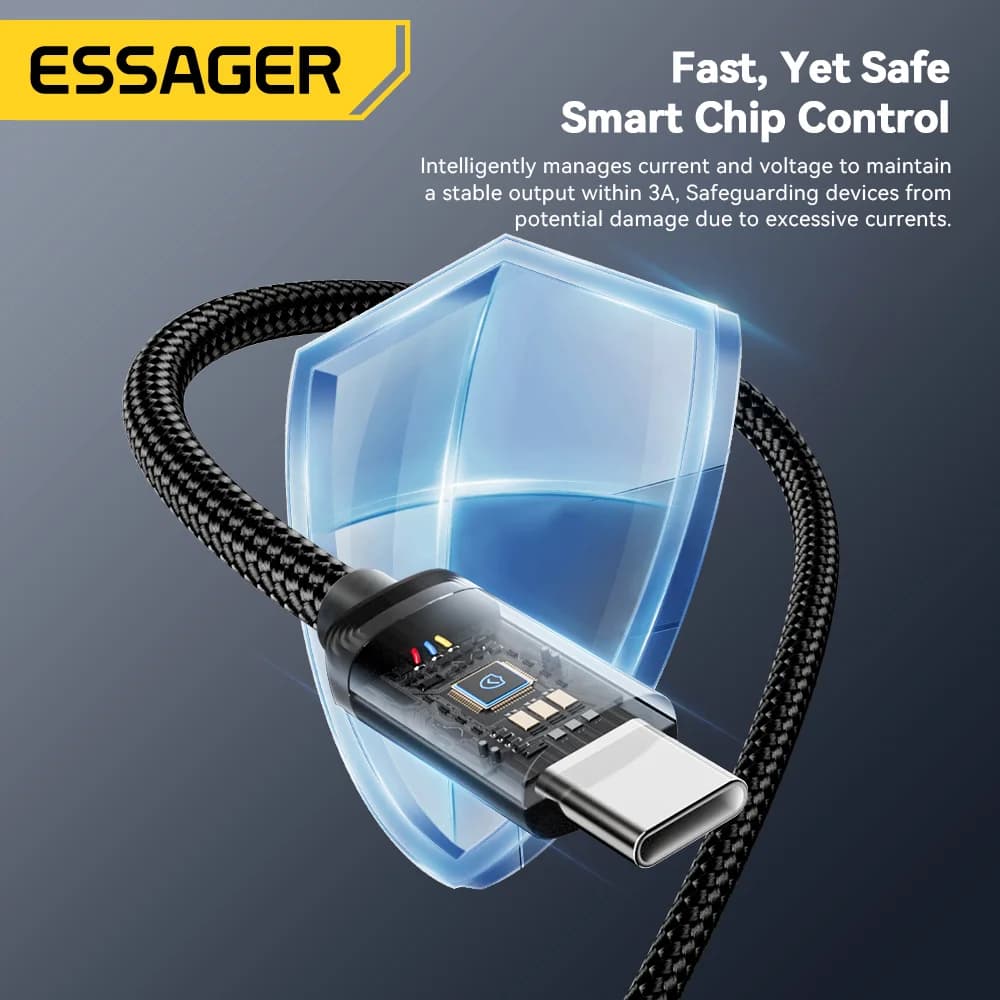 3A USB-A til USB-C hurtigladekabel