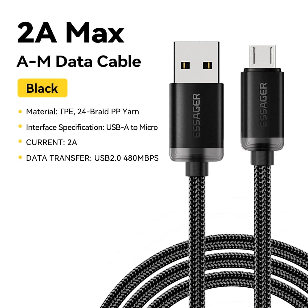 2A Micro USB Hurtigladings Datakabel 3m