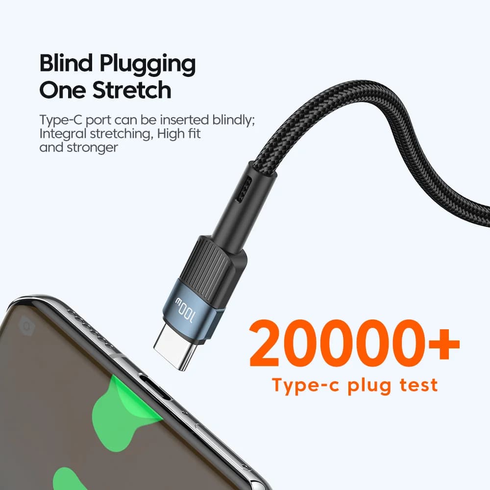 100W USB-C til USB-C hurtigladekabel 3m