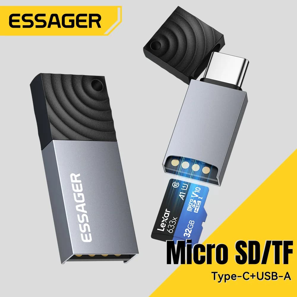 2-i-1 kortleser med USB-C og USB 2.0